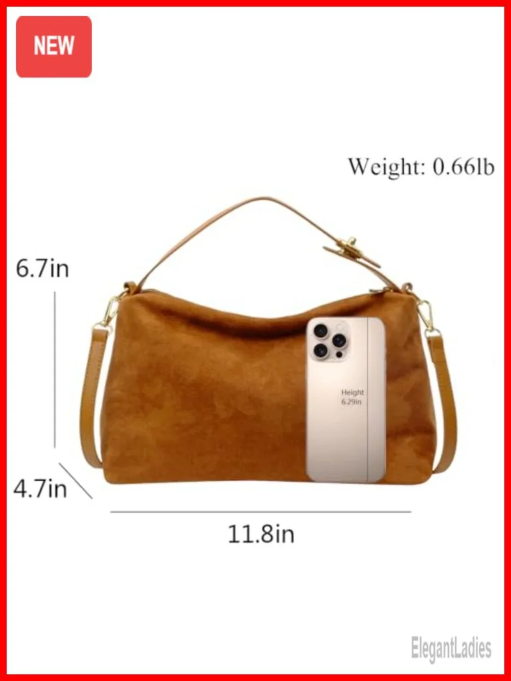 Slouchy Hobo Bag Faux Leather Suede Tote with Adjustable Strap